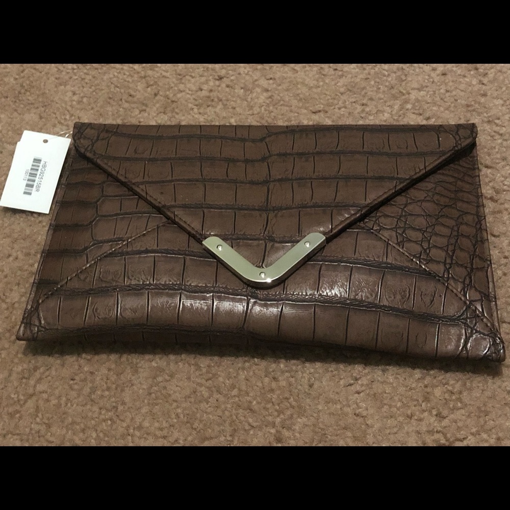 New Clutch with rages Faux croc print